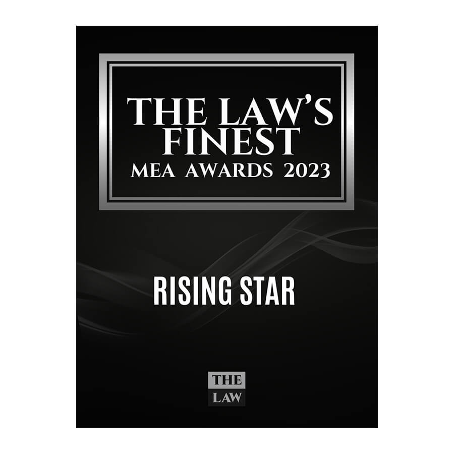 Zulficar and Partners - Awards - Slider - The Law - The Law's Finest - MEA Awards 2023 - Rising Star
